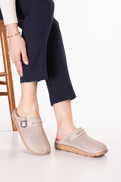 Gondol Genuine Leather Comfortable Sabo Slipper Rh.106 Gray