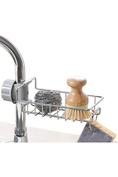 zola Sink basin organiser, for sponge storage, metal, rectangular, black/grey