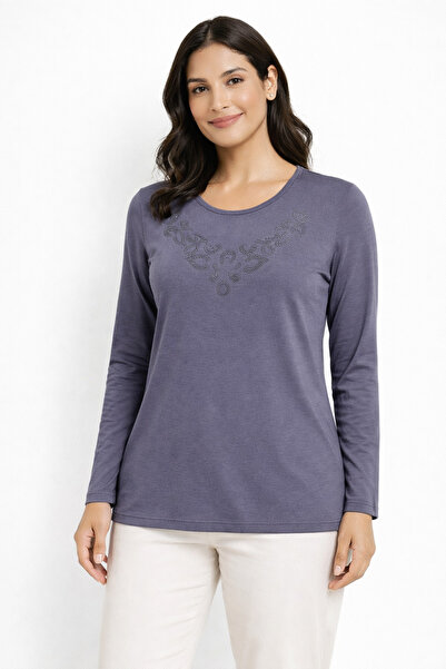 Mutlu City New Pattern Stone Embroidered Round Neck L Stretch Fabric Mother C...