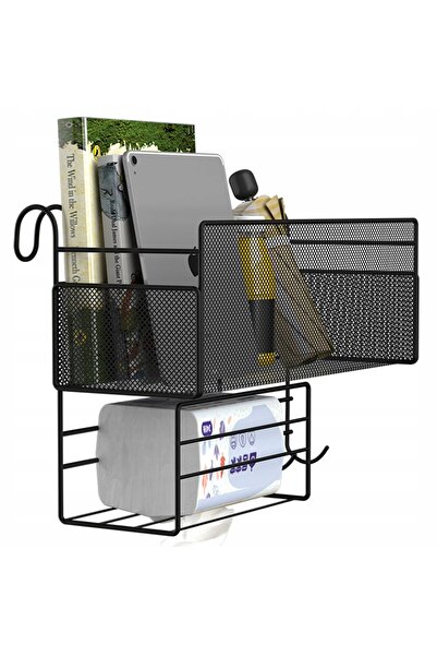 zola Hanging organizer 3 hooks, napkin holder, 37x24x12 cm, metal, black