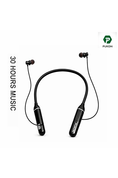 PUKON سماعات أذن بلوتوث NB60 تُعلق حول الرقبة، بطارية تدوم حتى 30 ساعة، شاشة ...