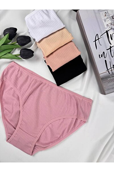 ROZENİN LINGERIE Women's Cotton Pack of 5-Piece Corded Fabric Stretchy Comfor...