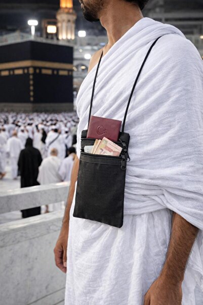 SHR Hac ve Umre Boyun Çantası – Pasaport Para Telefon Taşıma Çantası – Fermua...