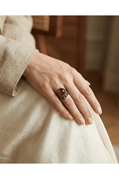 Dorvina Bronze Jewelry Authentic Red Ruby Crystal Stone Ivy Front Adjustable ...