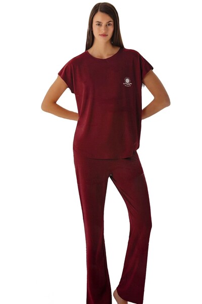Eros Burgundijski set pidžama sa kratkim rukavima
