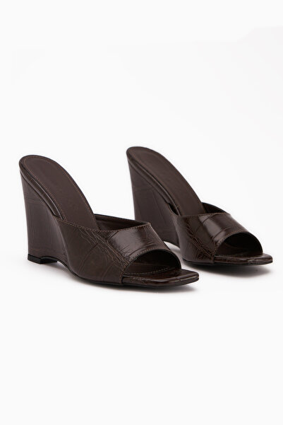Limoya Lamis Kahve Wedge Heel Pack Women Slipper