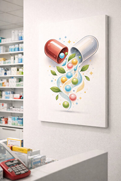 Mgi Design Tablou decorativ pe pânză pentru farmacie – Decor de perete minima...