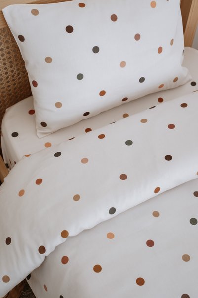 Lollie Baby&Kids Baby Crib, Park Bed (70X110Cm) Duvet Cover & Bed Sheet Sets, Cotton Satin - Dots