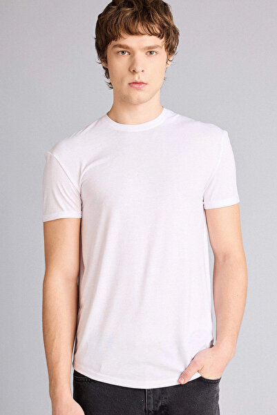 DeFacto N2104Azwt34 White Long Muscle Fit T-Shirt