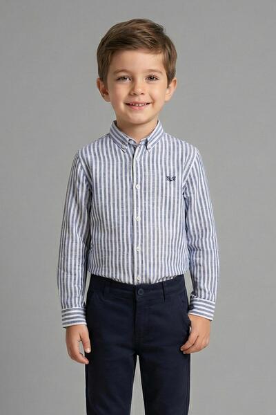 Mutlu Kids Çizgili Erkek Çocuk Gömlek