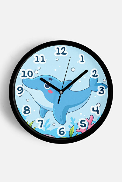 JHAAR Ceas de perete drăguț cu delfini pentru camera copiilor - 30 cm - Carca...