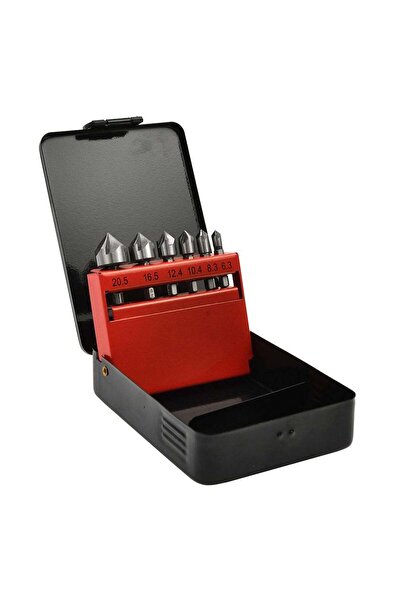 GEKO SET 6 FREZE CONICE METAL HSS PENTRU SANFRENARE 6.3-20.5MM HEX -