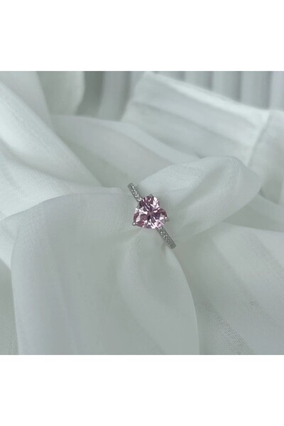UNA VIDA Inel Amore Pink, argint cu zirconiu roz