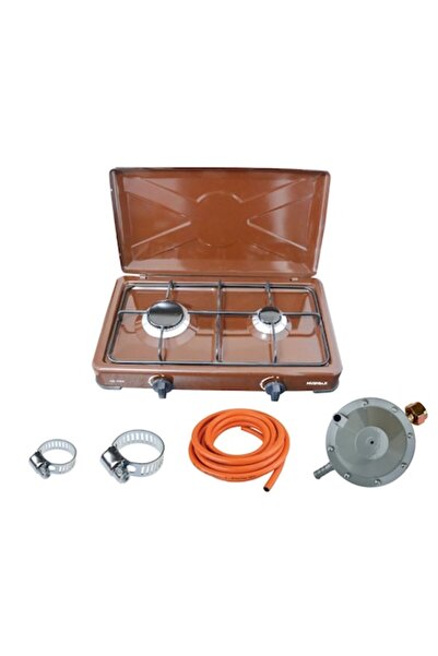 NURGAZ Pachet complet - Aragaz maro cu 2 arzătoare