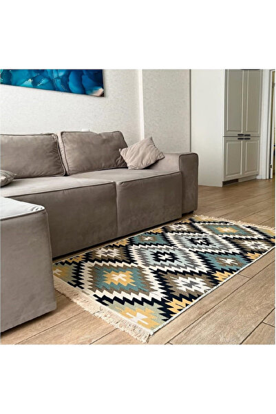 Kotonia Home Flat-weave rug with traditional decor - Double-sided Kilim, 100x...