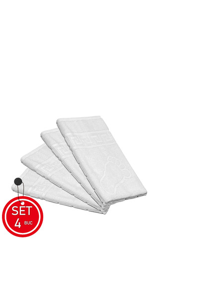 DELUXE Pucioasa Set of 4 Bath Mats 50×70 cm Premium 100% Cotton Jacquard Gree...