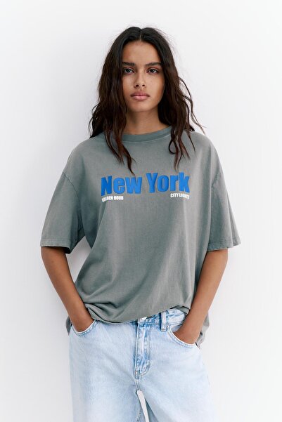 Pull & Bear New York grafik baskılı tişört