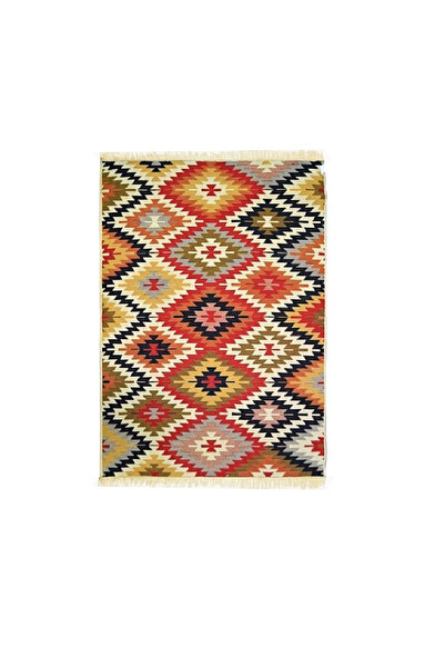 Kotonia Home Flat-woven rug with traditional decoration - Double-sided Kilim,...