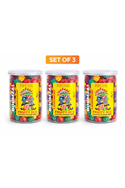 UkrainaSHOP Popcorn Caramelizat Crocant FRUITY MIX 3 x 90 gr STARTER Pack