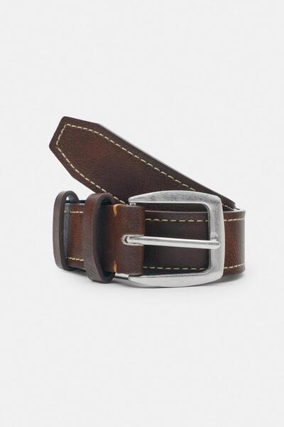 Pull & Bear Dikişli suni deri kemer