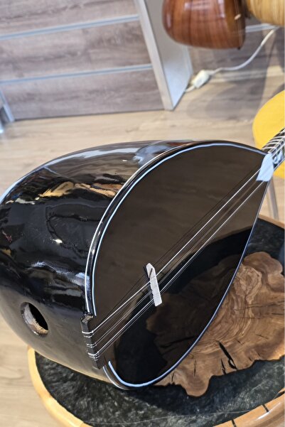 Bağlama Siyah inci kısa sap kılıf, yedek tel, mızrap