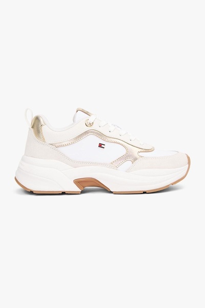 Tommy Hilfiger حذاء نسائي معدني مفرش طاولة طويل من تشانكي FW0FW092040HU