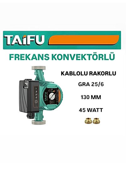 Taifu GRA 25/6 130mm Frekans Konvertörlü Sirkülasyon Pompası Kombi/kazan/kalo...