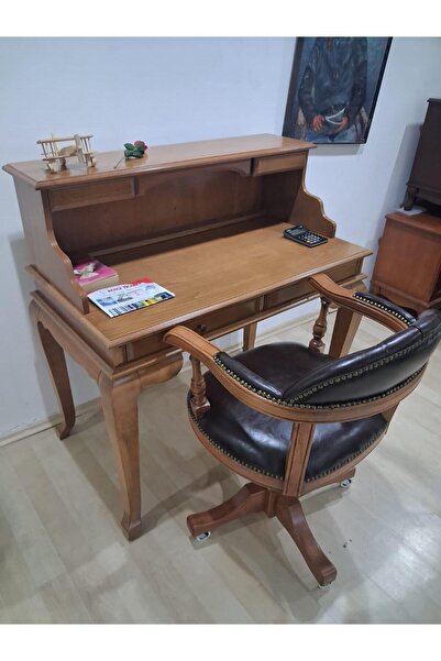 Bengi Ankara Mobilya Çalışma Masa İlhm 90635 Klasik Takım Döner Sandalye Lüks...