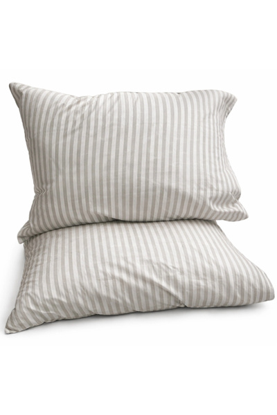 Clasy Ranforce 100% pamuk 2 komada Jastučnica Prugasto Sa deznom Siva
