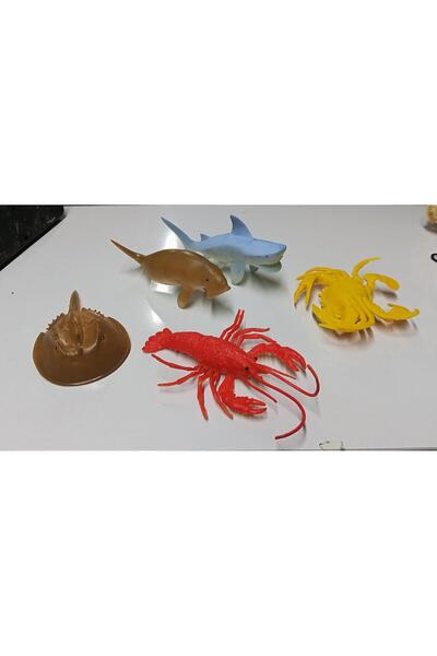 Kayra Plastik Deniz Hayvanları Fok ve Köpek Balığı Yengeç Istakoz At Nalı 5 P...