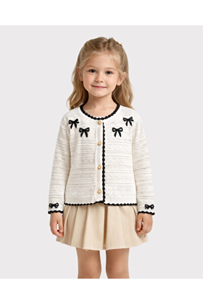 My Lusa baby wear Girl's Bowknot Patterned /Plain Knitwear Cardigan – Soft-Te...