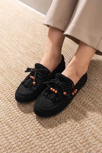 Siena Shoes Haze Women's Accessories Ballet Flats Loafers Black Suede