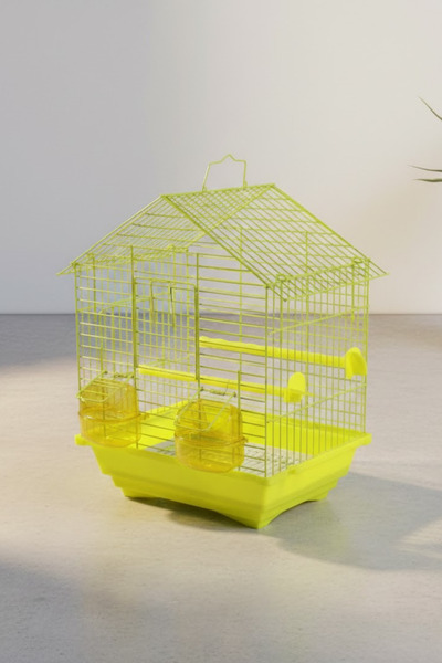 Nextpage Üçgen Çatılı Kuş Kafesi Renkli Sarı