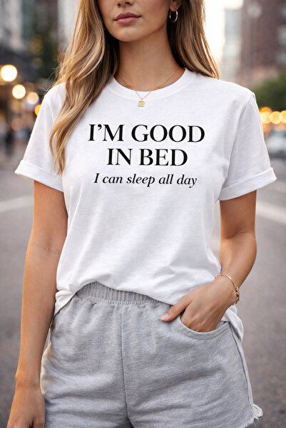 Zenorius Funny Statement T-Shirt – “I'M GOOD IN BED – I Can Sleep All Day” Gr...