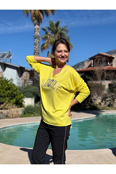 Punta Otantik Yg27020 Jadore Stone Italian Knitwear Yellow