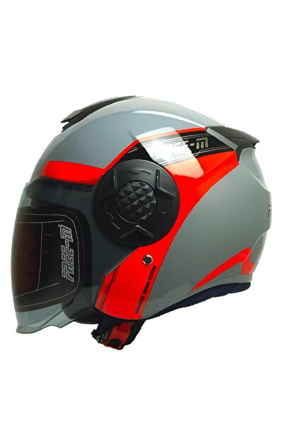 ebakbak Motosiklet Yarım Kask Double Güneş Vizörlü Siyah Ece Sertifikalı Abs ...