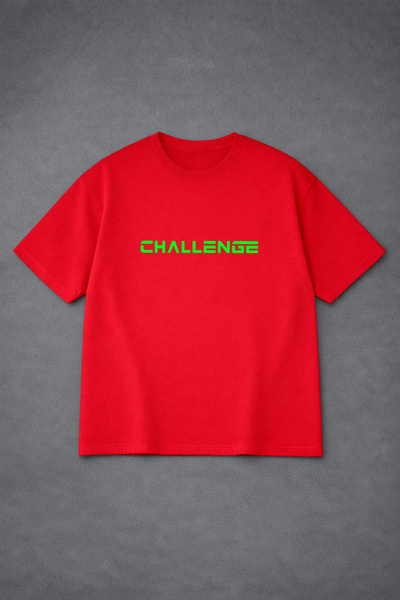 VODEXA Tricou oversize T-CHALLENGE imprimat, 100% bumbac, croială confortabilă
