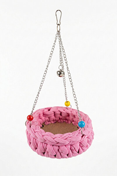 Mivra Pets El Örgüsü Zilli Kuş Hamağı - Muhabbet Kuşu ve Papağan Oyuncağı