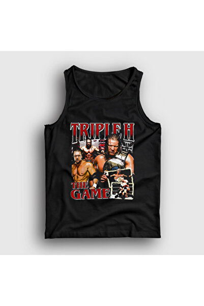 Presmono Unisex Black the Game Triple H Wrestling Wwe Singlet 610153Tt
