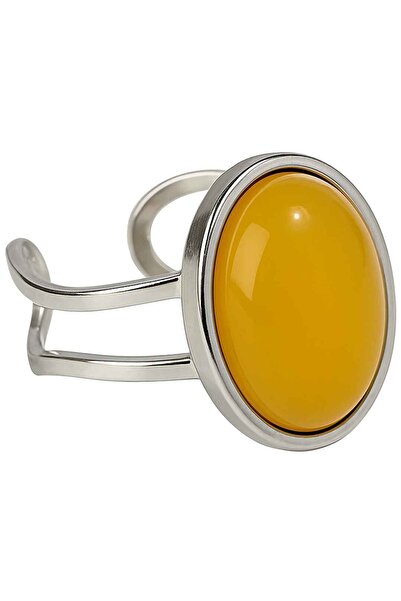 ZODIACOOL Inel Agat galben, otel inoxibabil și reglabil pe mai multe marimi