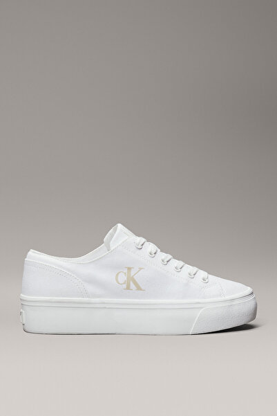 Calvin Klein Women's Vulc Flatform Low Canvas Mg Shoes Yw0Yw0176301W
