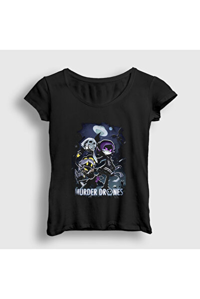 Presmono Women's Black Poster Murder Drones T-Shirt 608908Tt