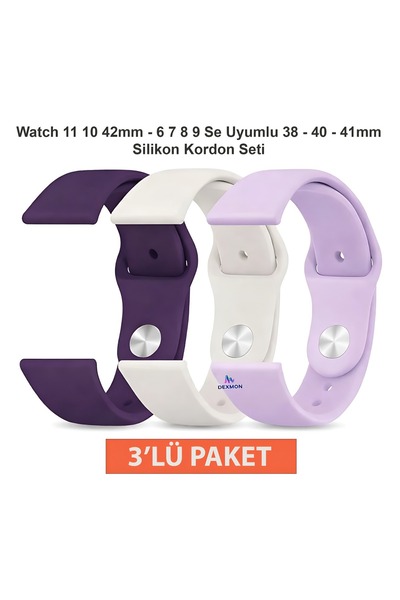 Dexmon Watch 11 10 9 8 7 6 Se Compatible 38 40 41 42mm Silicone Strap Set 3-P...