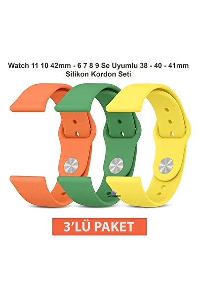 Dexmon Watch 11 10 9 8 7 6 Se Compatible 38 40 41 42mm Silicone Strap Set 3-P...