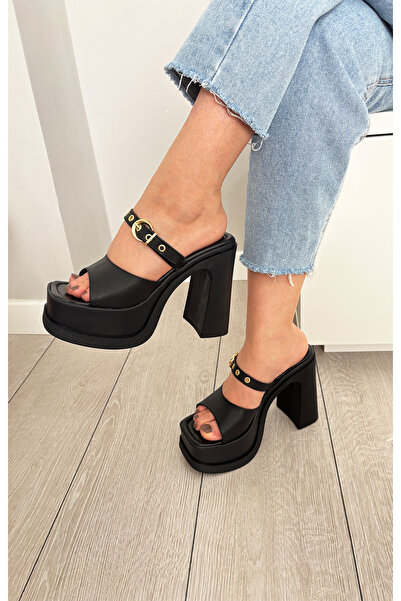 asmi shoes Pantofi de damă Soha Black detaliu la cataramă 12 Cm ortopedic cu ...