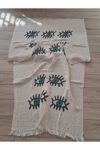 TooHot Women's Green Eye Patterned Muslin Beach Towel