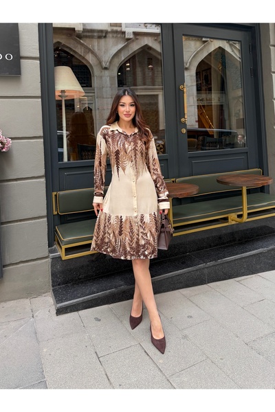 ikomteks cu model viscoză Rochie din material textil cu nasturi