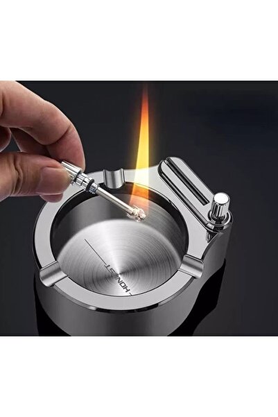 DEYHOME Metal Ashtray and Metal Match Lighter – Windproof Nostalgic Design (L...