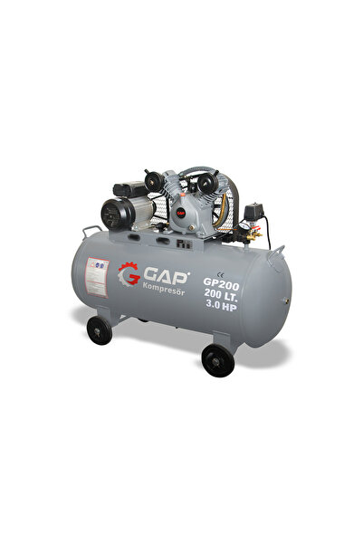 GAP KOMPRESÖR 200 lt 2 Kafa 8 Bar 3 Hp Pistonlu Hava Kompresörü