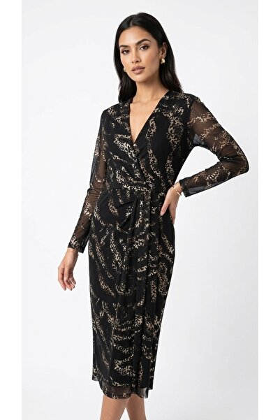 STEPS Kruvaze Yandan Büzgü Elbise